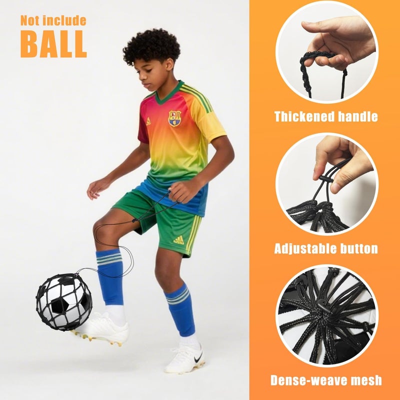 BWEALT Soccer Kick Trainer 3PCS(not Include Ball), Adjustable Return Net Football Training Aid for Throw Solo Juggling Practice, Fits Size 3, 4, 5 Balls, Great Gift for Boys, Girls and Soccer Enthusiasts - Image 3